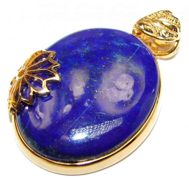 Blue authentic Lapis Lazuli 18K Gold over .925 Sterling Silver handcrafted Pendant
