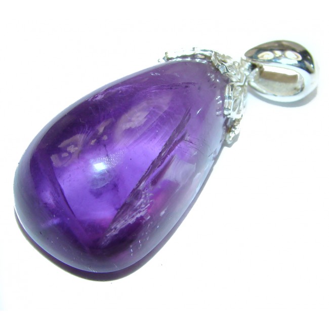 Top Quality Natural 85 ct Amethyst .925 Sterling Silver handmade Pendant