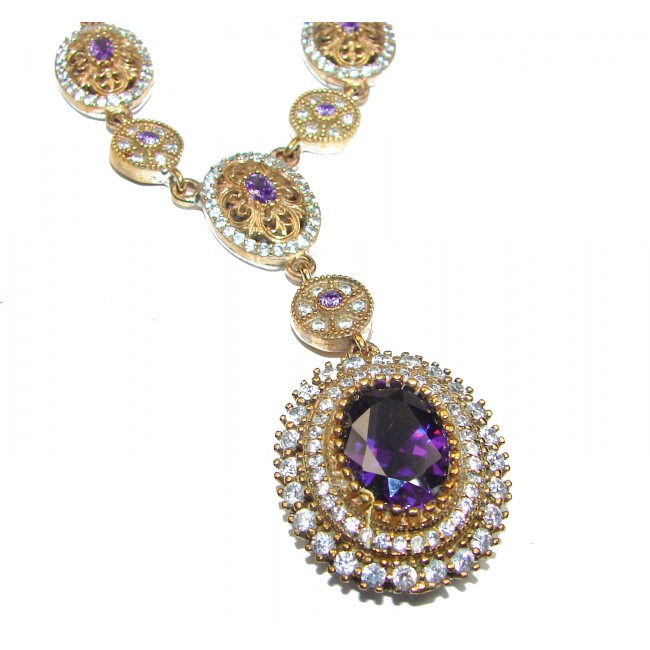 Magic Purple Rainbow Topaz .925 Sterling Silver handmade necklace