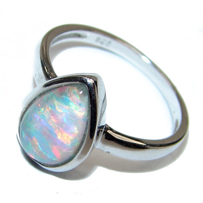 Genuine Ethiopian Opal .925 Sterling Silver handmade Ring size 7