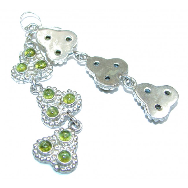 Rich Design Peridot .925 Sterling Silver handcrafted Statement earrings