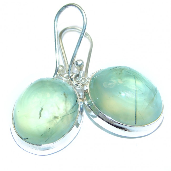 Authentic Juicy Moss Prehnite .925 Sterling Silver handmade earrings