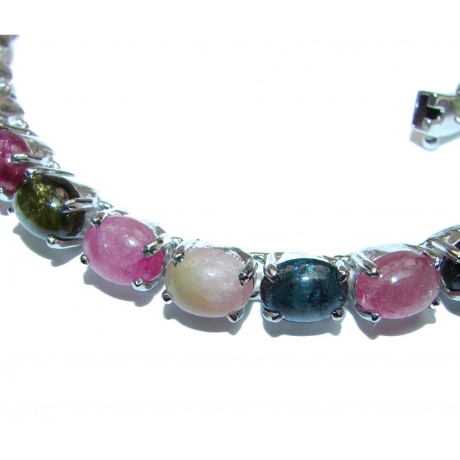 Royal Treasure Watermelon Tourmaline .925 Sterling Silver handcrafted 342ct Total weight necklace