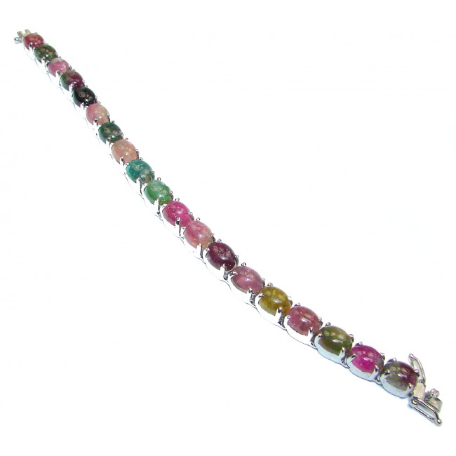 Authentic Watermelon Tourmaline .925 Sterling Silver handcrafted Bracelet