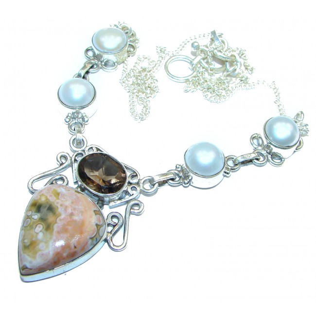 Ocean Inspired genuine Ocean Jasper .925 Sterling Silver handmade necklace