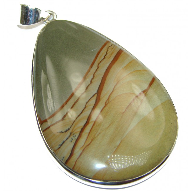 Large Simple Design Morrisonite .925 Sterling Silver handmade Pendant