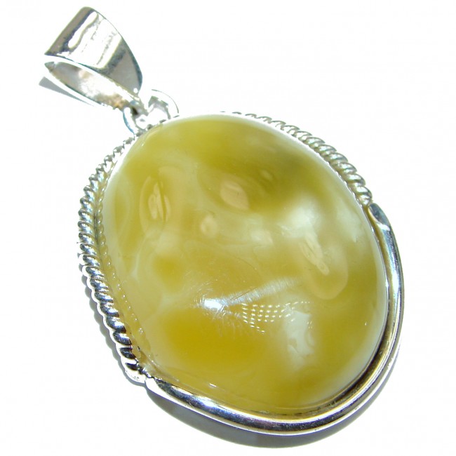 Natural Baltic Butterscotch Amber .925 Sterling Silver handmade Pendant