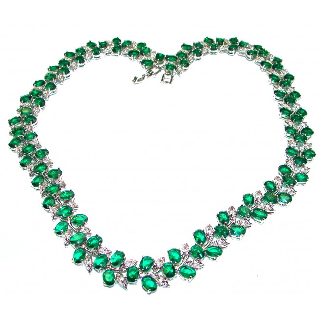 Very Unusual Green Quartz .925 Sterling Silver handmade necklace