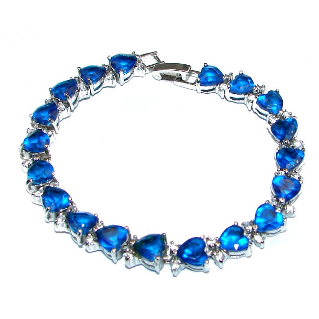 Posh Blue Quartz .925 Sterling Silver handmade Bracelet