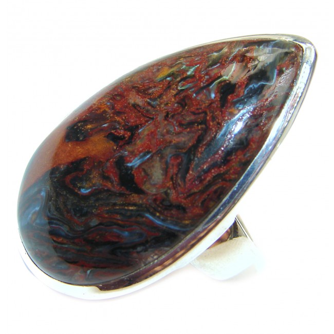 Huge best quality Silky Pietersite .925 Sterling Silver handmade Ring size 7 1/2