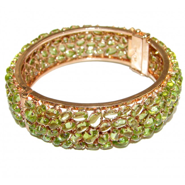 Incredible Authentic Peridot 18K Gold over .925 Sterling Silver handcrafted Bracelet