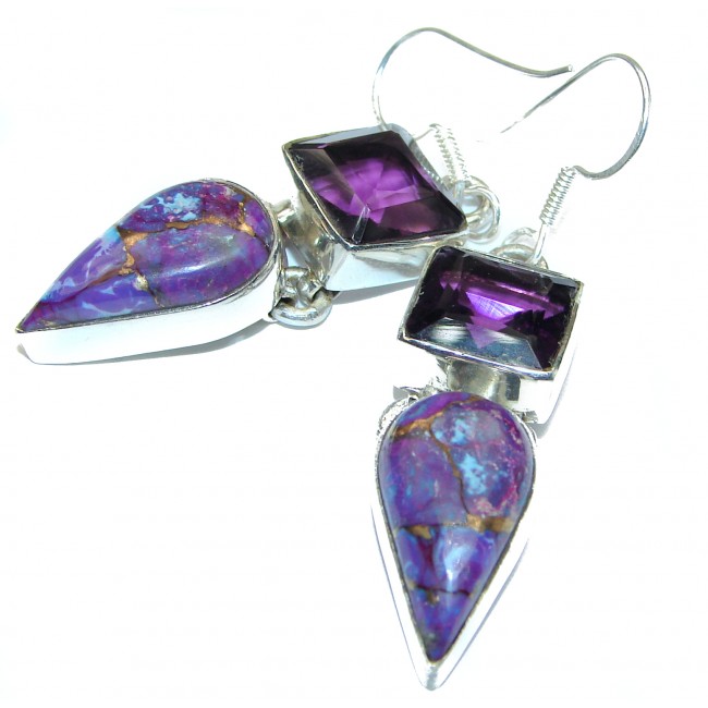 Purple Turquoise .925 Sterling Silver earrings