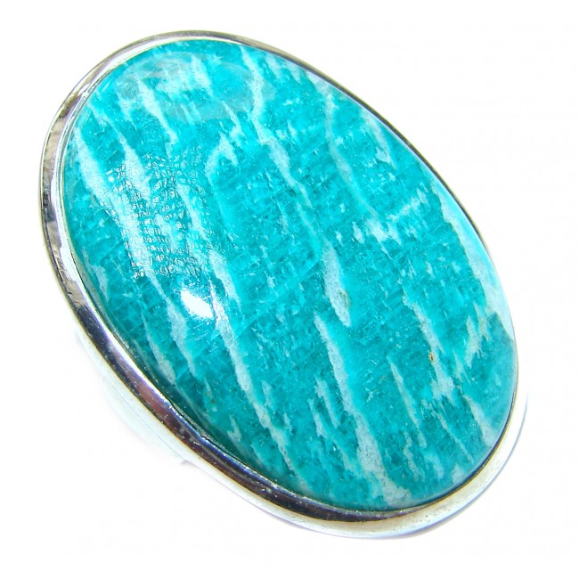 Large Ocean Breeze Amazonite .925 Sterling Silver ring s. 9