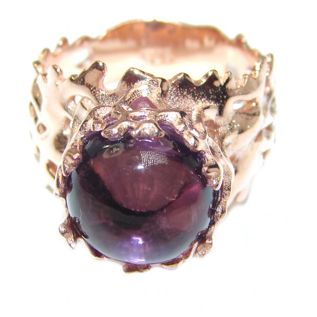 Spectacular genuine 19ctw Amethyst .925 Sterling Silver handcrafted Ring size 8