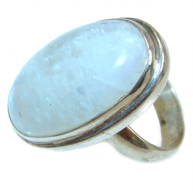 Energizing Moonstone .925 Sterling Silver handmade Ring size 7 adjustable