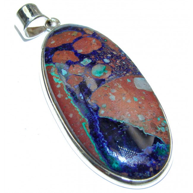 Authentic Azurite .925 Sterling Silver handmade Pendant