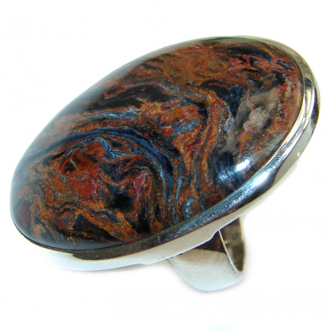 Huge best quality Silky Pietersite .925 Sterling Silver handmade Ring size 8