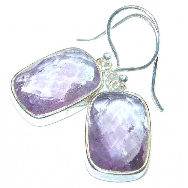 Purple LOVE Amethyst .925 Sterling Silver handmade Earrings