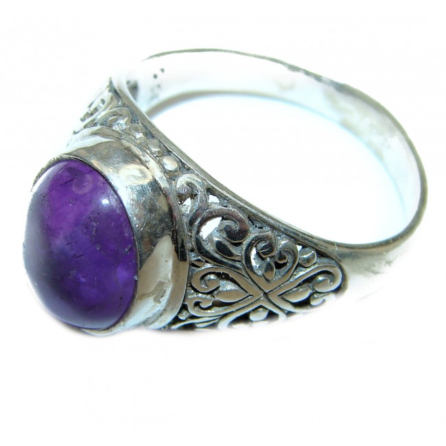 Genuine Amethyst .925 Sterling Silver handcrafted Ring size 10