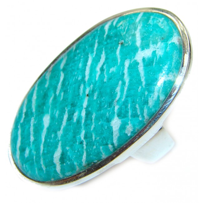 Large Ocean Breeze Amazonite .925 Sterling Silver ring s. 8
