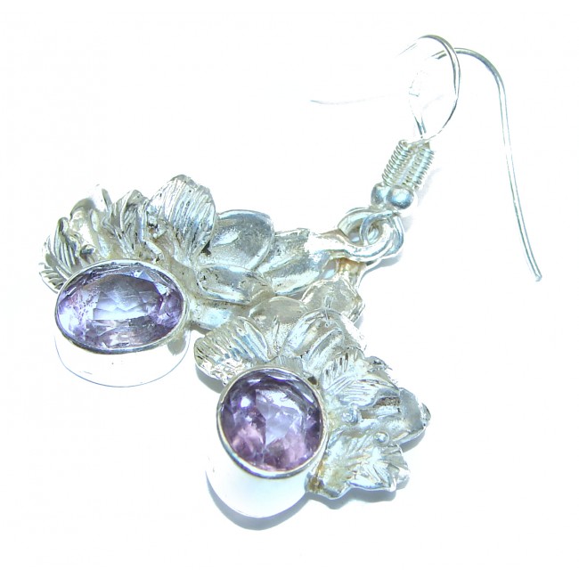 Deep purple Amethyst .925 Sterling Silver handmade Earrings