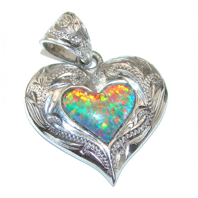 My Sweet Heart Natural Doublet Opal .925 Sterling Silver handmade Pendant