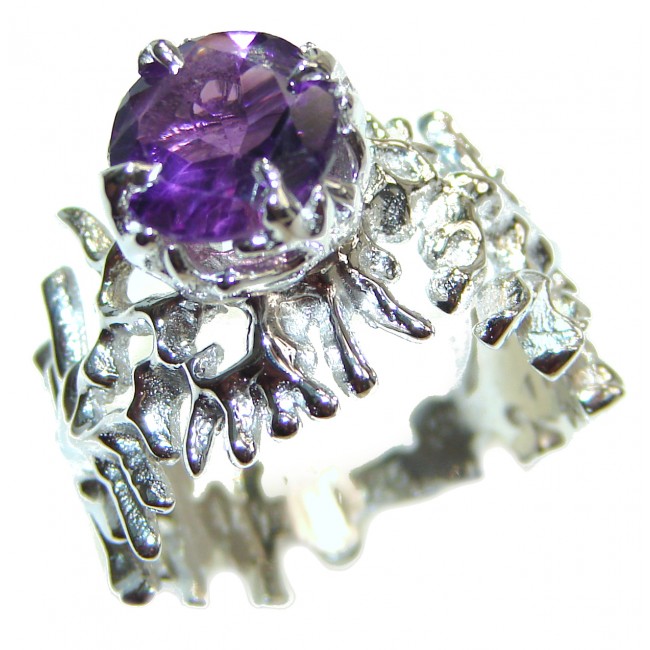 Purple Queen Amethyst .925 Sterling Silver handmade Ring size 7 3/4