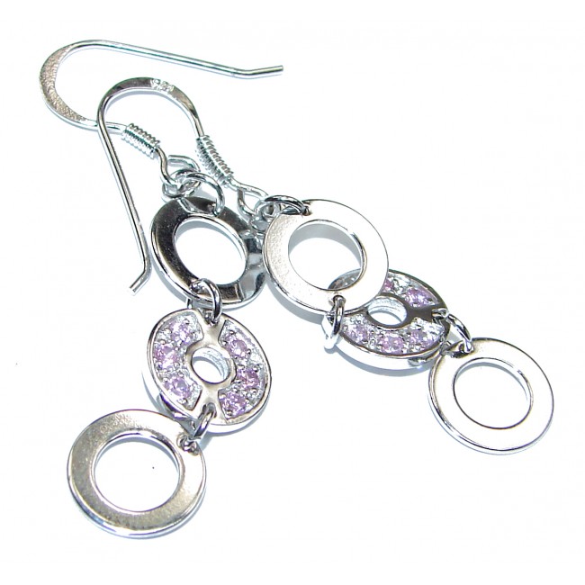 Precious Pink Topaz .925 Sterling Silver entirely handmade earrings