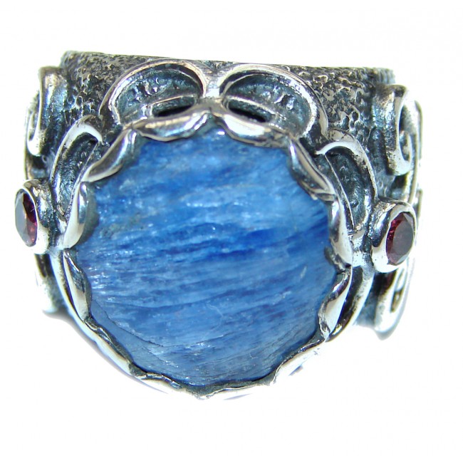 Huge Natural 26ct Kyanite .925 Sterling Silver handcrafted ring size 6 1/4