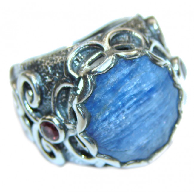 Huge Natural 26ct Kyanite .925 Sterling Silver handcrafted ring size 6 1/4