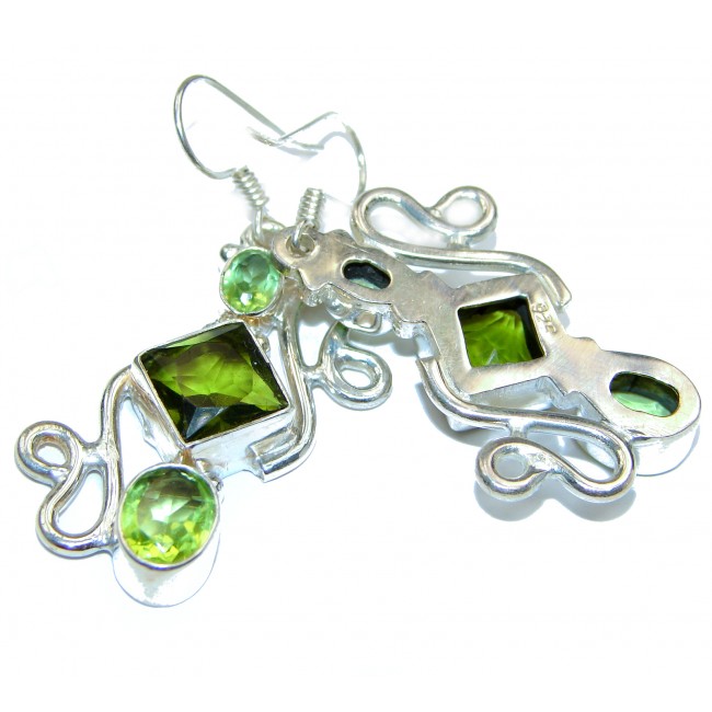 Exclusive Green Cubiz CIRCONIA .925 Sterling Silver Earrings
