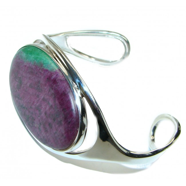 Beauty of Nature best quality Ruby in Zoisite .925 Sterling Silver handmade Bracelet / Cuff