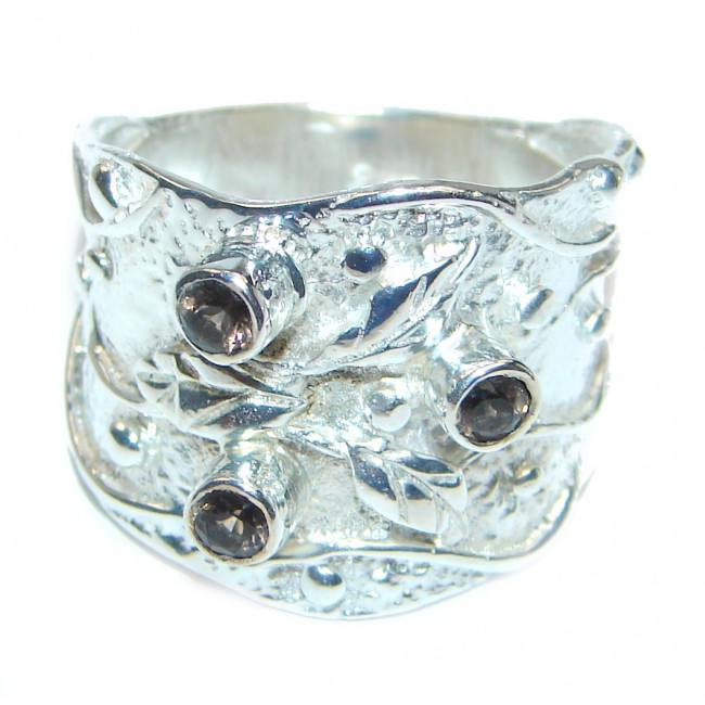 Champagne Smoky Topaz .925 Sterling Silver Ring size 8