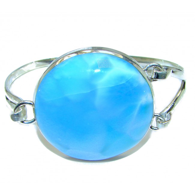 Caribbean best quality Blue Larimar .925 Sterling Silver handcrafted Bracelet / Cuff