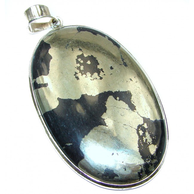 Large Unique Pyrite .925 Sterling Silver pendant