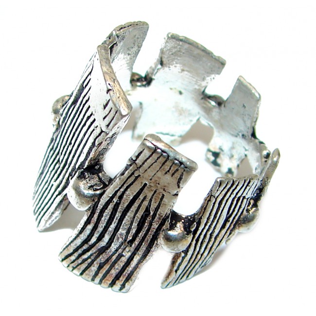 Large Bali made .925 Sterling Silver handcrafted Ring s. 6 1/2