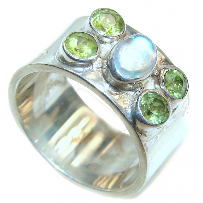 Energizing Moonstone .925 Sterling Silver handmade Ring size 8