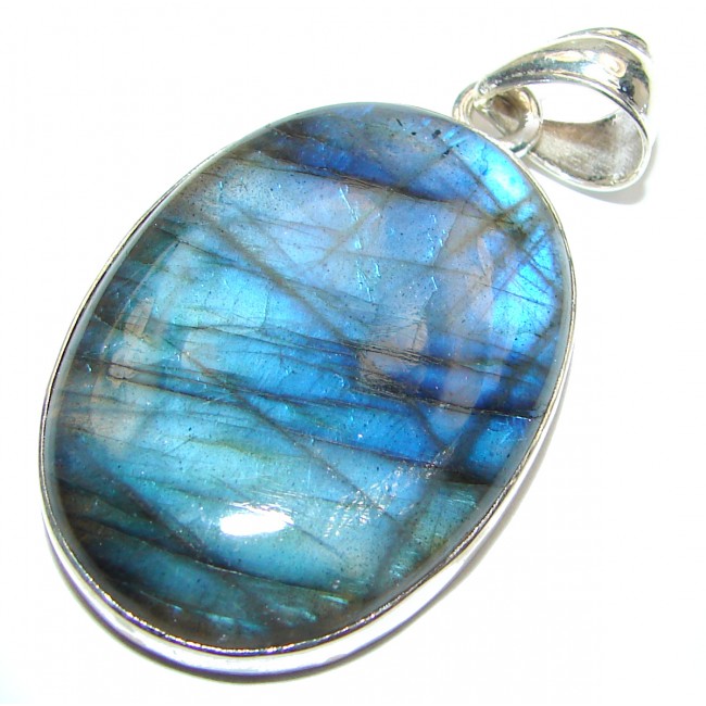 Blue Fire Labradorite .925 Sterling Silver handcrafted Pendant