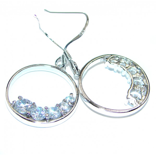 Classy White Topaz .925 Sterling Silver handcrafted earrings