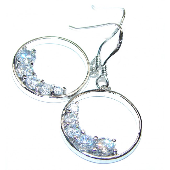 Classy White Topaz .925 Sterling Silver handcrafted earrings