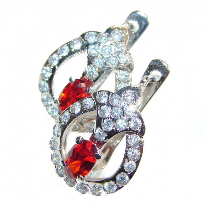 Sweet Heart Cubic Zirconia .925 Sterling Silver handcrafted earrings