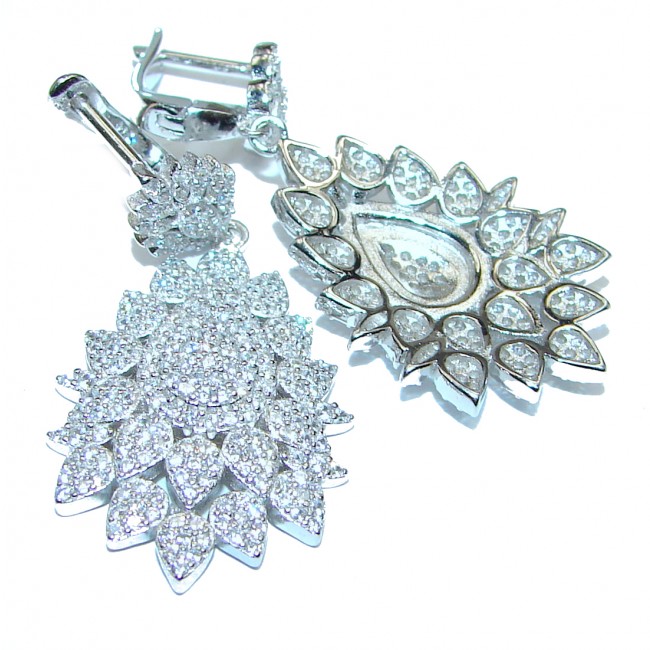 Classy Beauty White Topaz .925 Sterling Silver handcrafted earrings