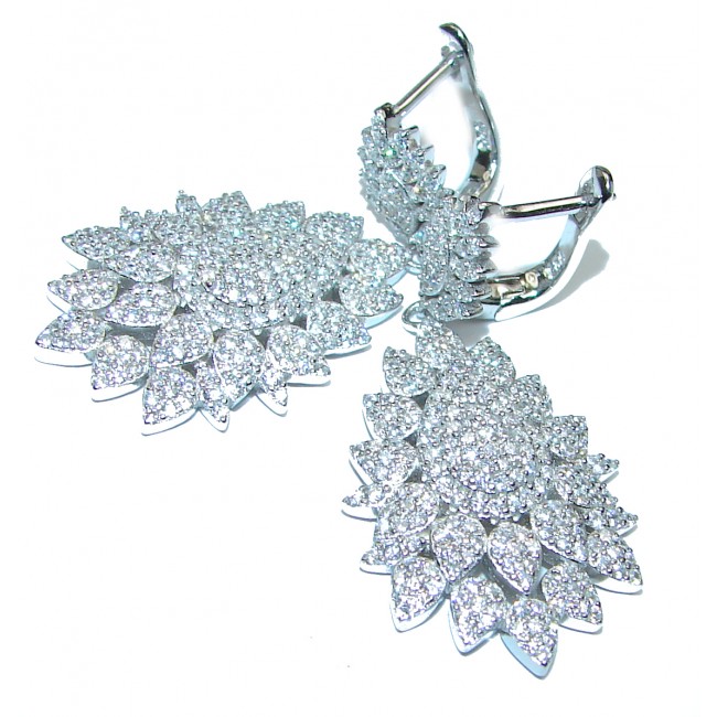 Classy Beauty White Topaz .925 Sterling Silver handcrafted earrings