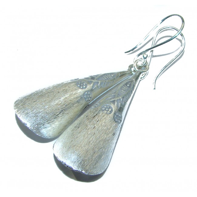 Large Bali Design .925 Sterling Silver handcrafted Earrings