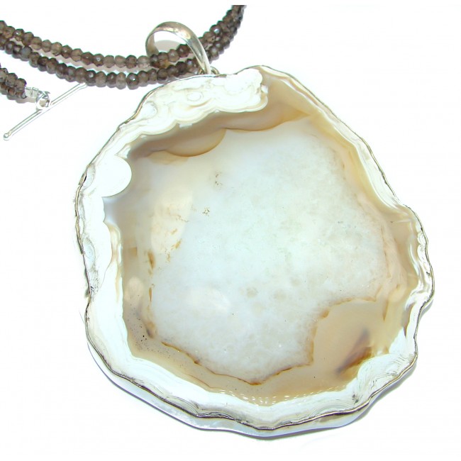Unique Design genuine Botswana Agate .925 Sterling Silver handcrafted necklace