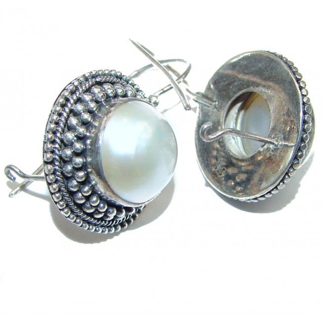 Huge Beauty fresh water Pearl .925 Sterling Silver handmade earrings