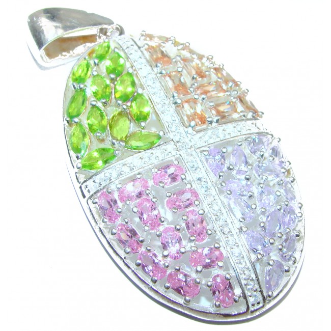 Four Seasons Cubic Zirconia .925 Sterling Silver Large Pendant
