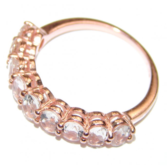 Exceptional Morganite 14K Rose Gold over .925 Sterling Silver handcrafted ring s. 5 3/4