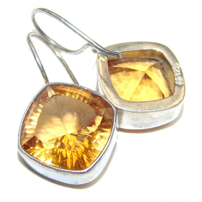 Perfect Golden Rutilated Quartz .925 Sterling Silver handmade earrings