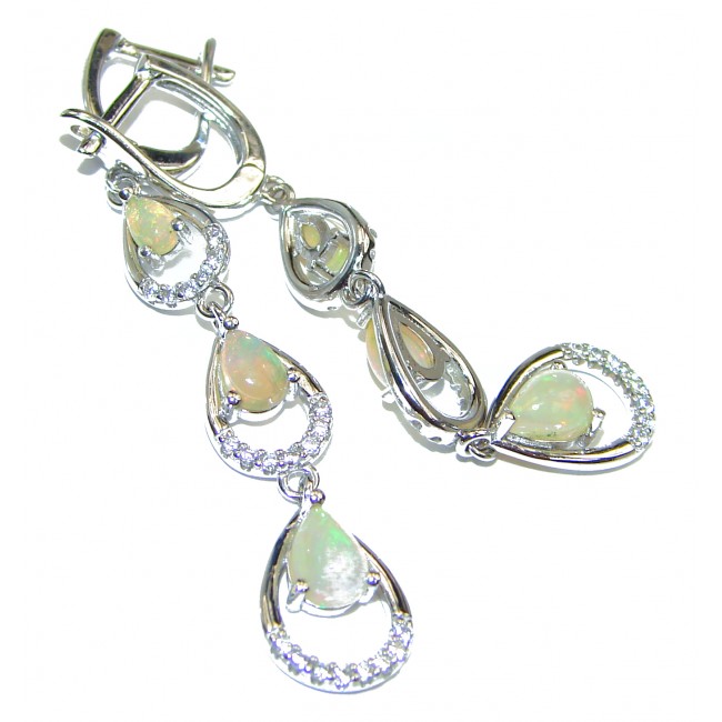 Classy Design Ethiopian Opal .925 Sterling Silver handmade earrings
